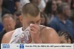你贷款？转播方字幕：约基奇30+20+20！NBA历史首人！